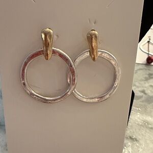Chic Two-Tone Silver and Gold Earrings
